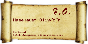 Hasenauer Olivér névjegykártya